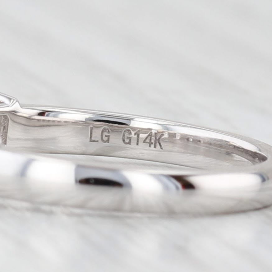 Light Gray New 0.89ctw Lab Grown Diamond Wedding Band 14k White Gold Stackable Ring Sz 6.25