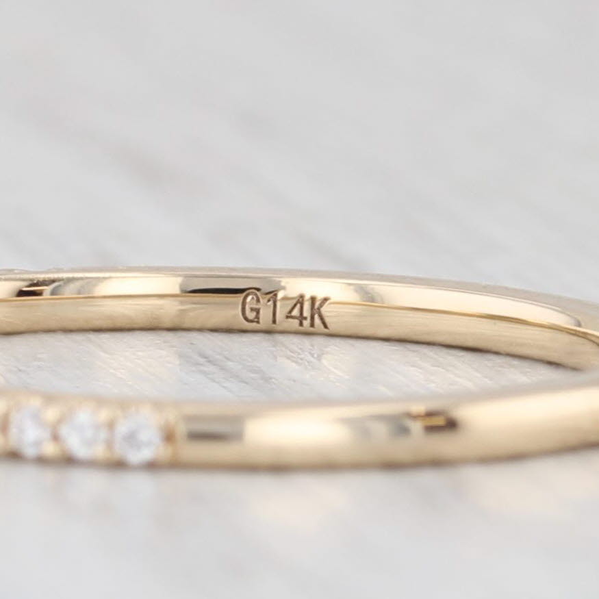 Light Gray New 0.10ctw Diamond Wedding Band 14k Yellow Gold Stackable Anniversary Ring 6.5