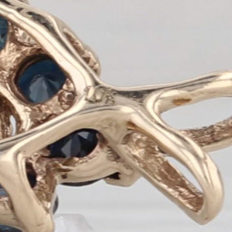 1.87ctw Blue Sapphire Diamond Marquise Pendant 10k Yellow Gold