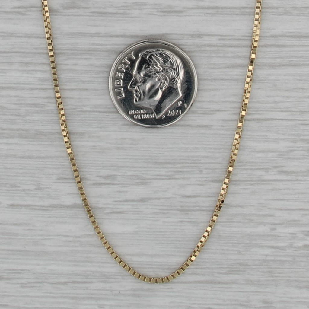 Long 30" 1mm Box Chain Necklace 14k Yellow Gold