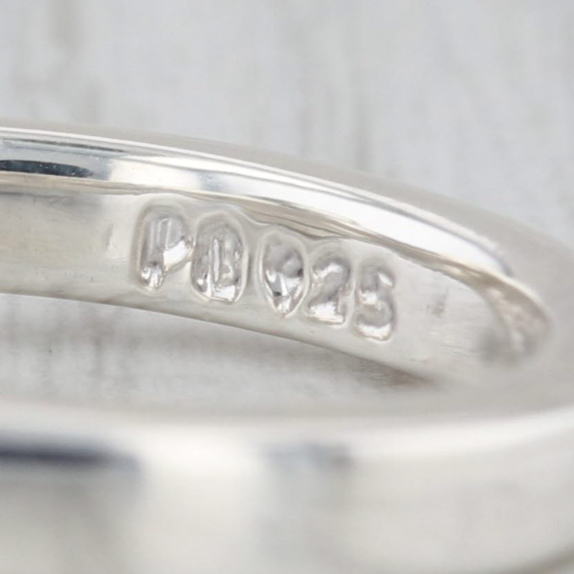 Coral Solitaire Ring Sterling Silver Size 9 Stackable