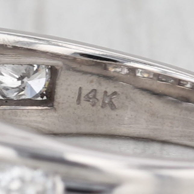 2.54ctw 3-Stone Round Brilliant Diamond Engagement Ring 14k White Gold Size 8.5