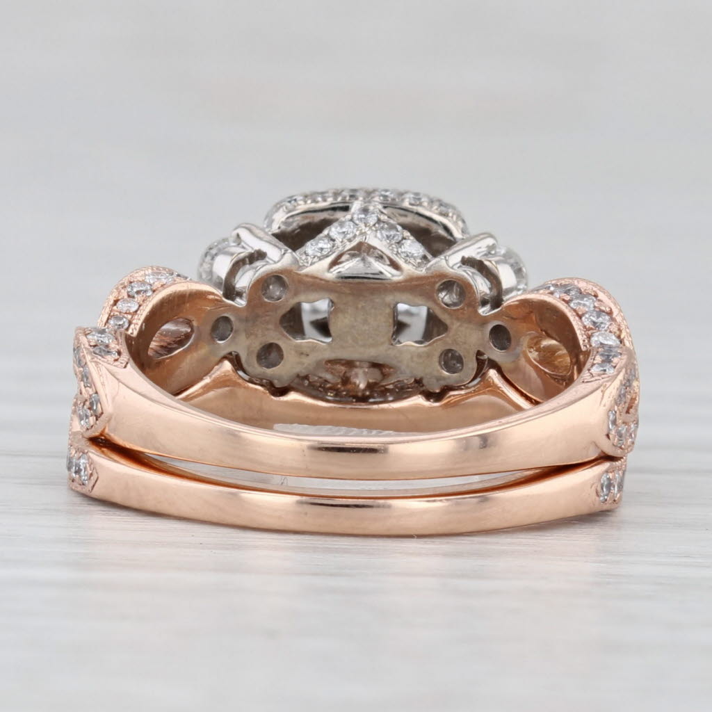 Light Gray Neil Lane 1.73ctw Diamond Halo Engagement Ring Wedding Band Bridal Set 14k Gold