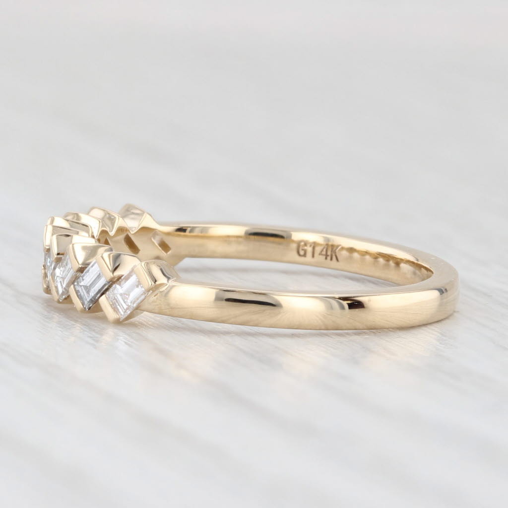 Light Gray New 0.38ctw Diamond Wedding Band 14k Gold Stackable Anniversary Ring Size 6.5