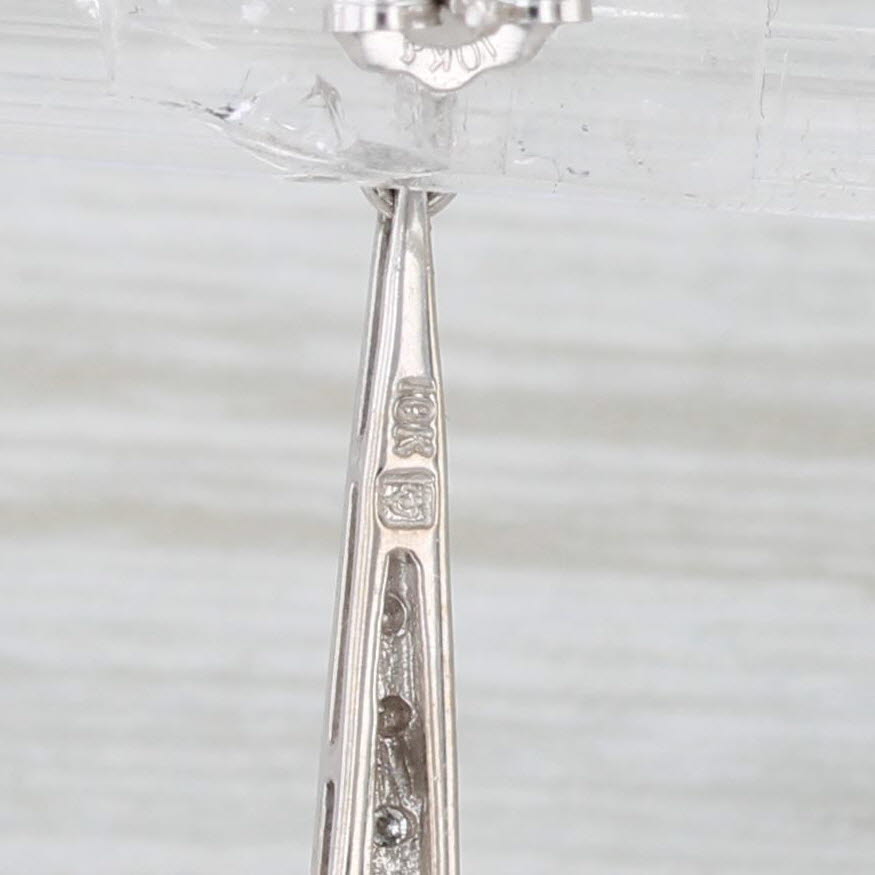 Light Gray 2.35ctw Onyx Diamond Journey Dangle Earrings 10k White Gold Drops