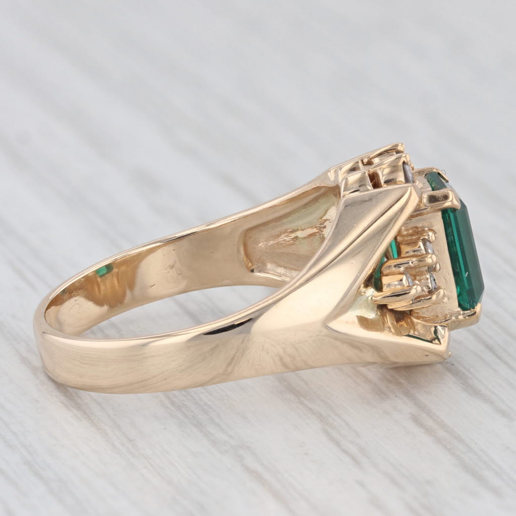 Light Gray 1.85ctw Lab Created Emerald Diamond Ring 14k Yellow Gold Size 7.75