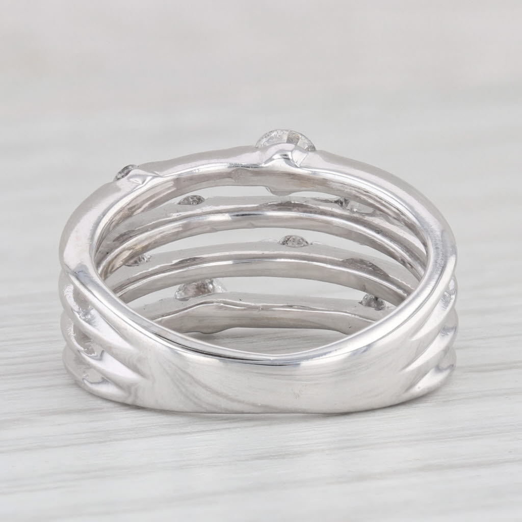 Light Gray 0.55ctw Diamond Orbit Ring 14k White Gold Size 5.25 Cocktail