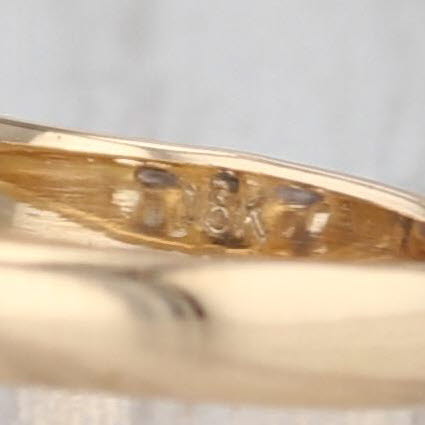 0.46ctw Blue Sapphire Diamond Ring 18k Yellow Gold Size 6.25