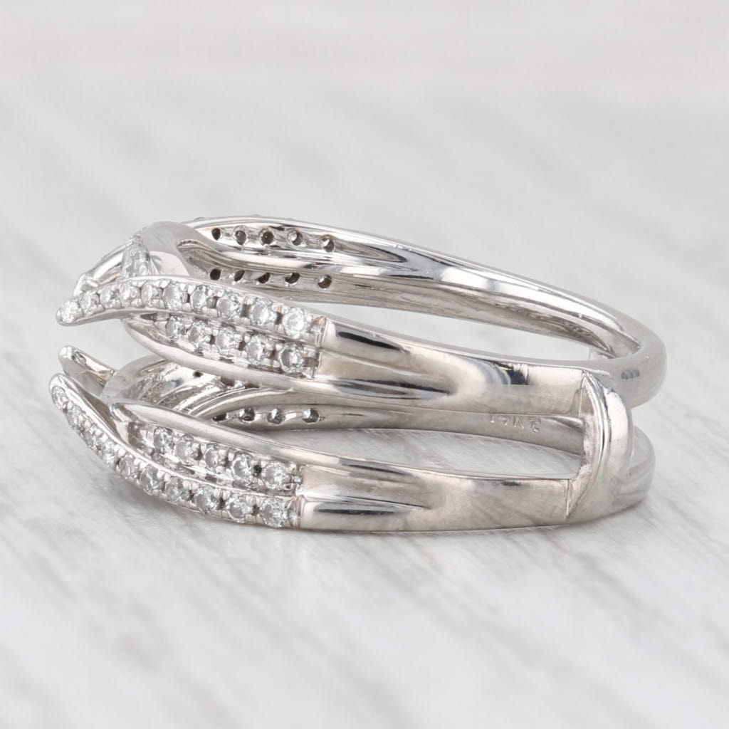 Light Gray 0.50ctw Diamond Ring Jacket Guard Wedding Band 14k White Gold Size 6.75