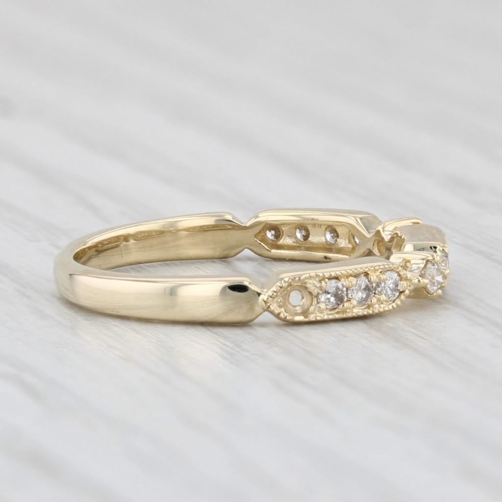 Light Gray 0.18ctw Diamond Wedding Band 10k Yellow Gold Size 5 Stackable Ring