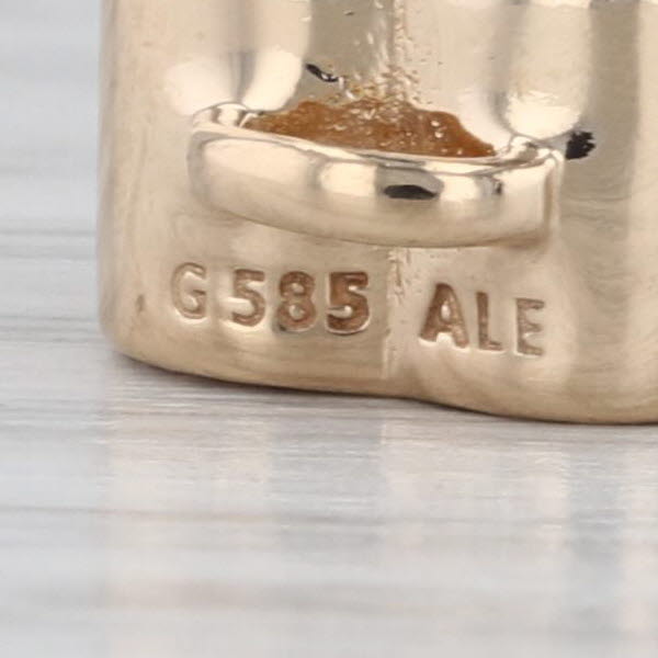 Authentic Pandora Heart Lock Charm 750833CZ 14k Gold Clear Cubic Zirconia Bead