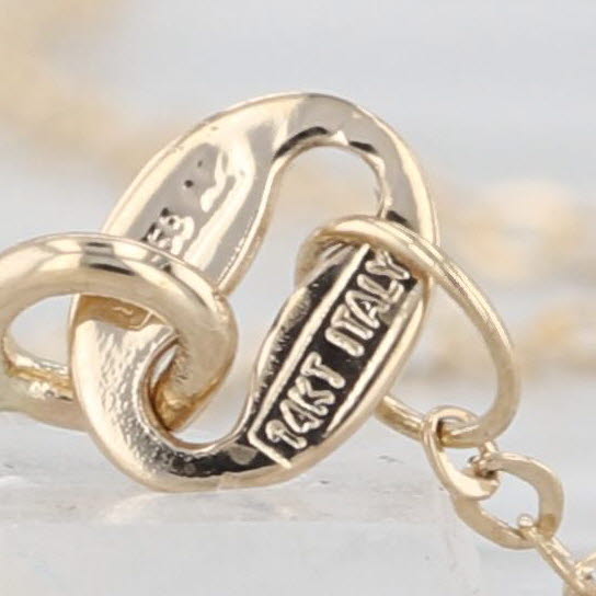 Star Charms Station Necklace 14k Yellow Gold 18" Cable Chain