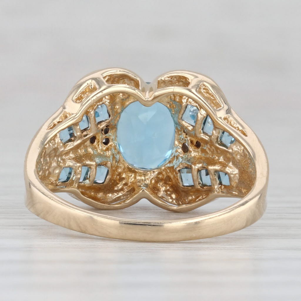 Light Gray 2.70ctw Oval Blue Topaz Ring 10k Yellow Gold Size 7.25
