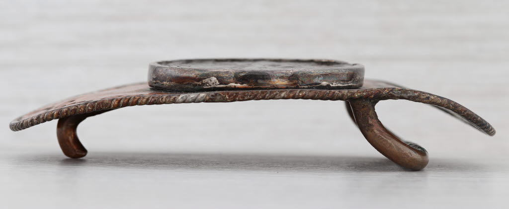 Large Native American Belt Buckle Copper Silver Eagle Coin 1991 Artisan Signed