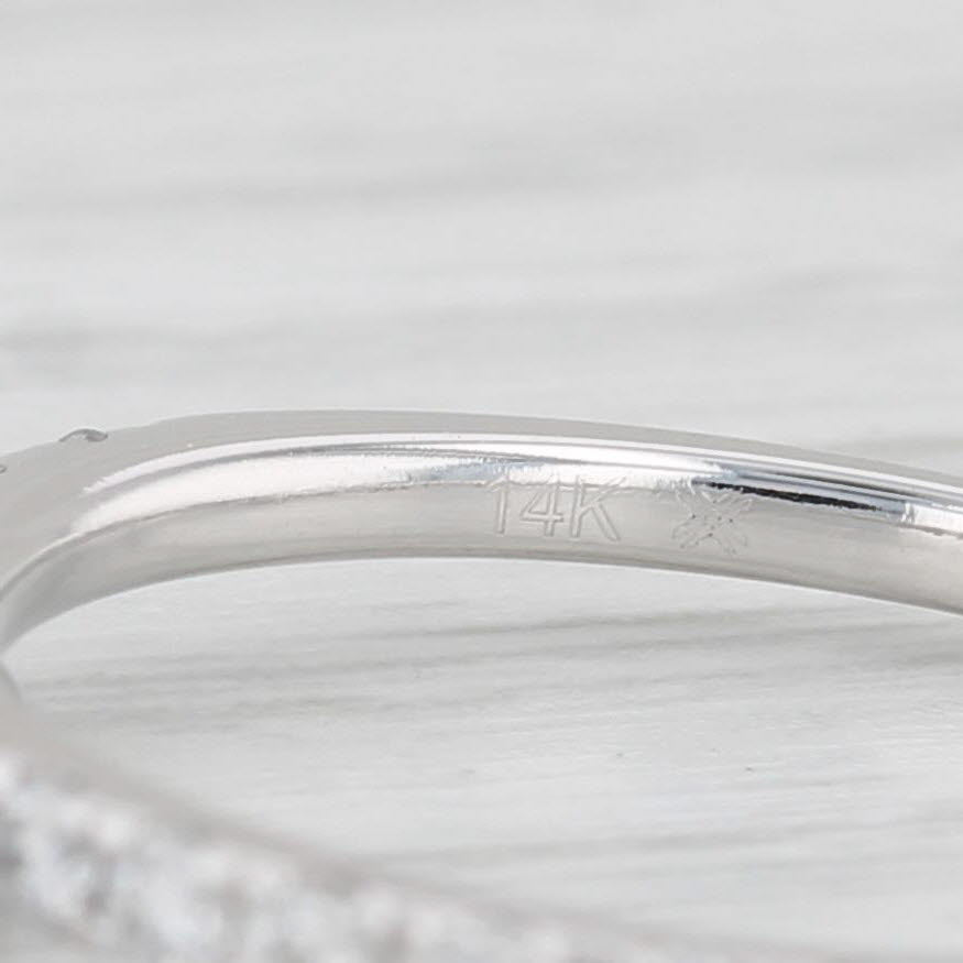 Light Gray 0.66ctw Diamond Set of 2 Rings 14k White Gold Wedding Anniversary Bands Sz 6.75
