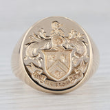 Coat of Arms Wax Seal Ring 14k Yellow Gold Size 10.25 Signet