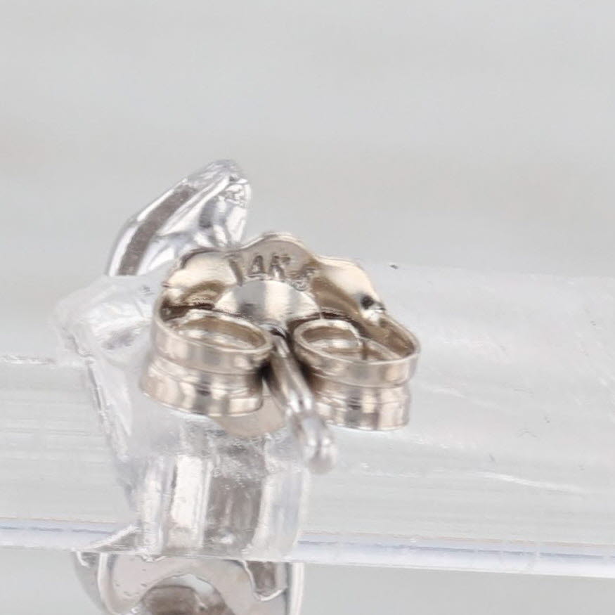 Light Gray 0.30ctw Diamond Flower Dangle Earrings 14k White Gold Pierced Drops