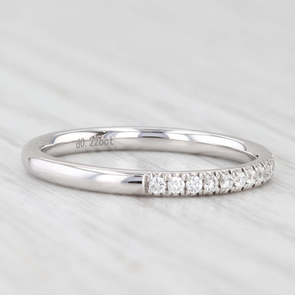 New 0.22ctw Lab Grown Diamond Wedding Band 14k White Gold S 6.5 Stackable Ring