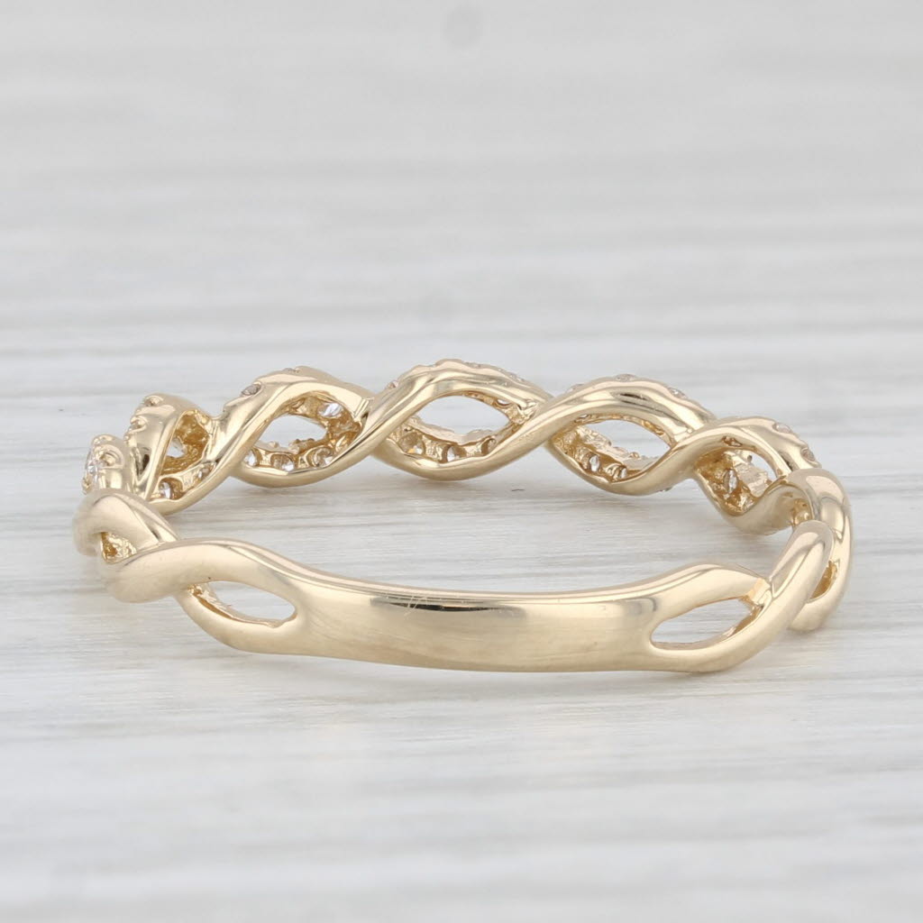 Light Gray New 0.24ctw Diamond Stackable Ring 14k Yellow Gold Wedding Band Size 7.5