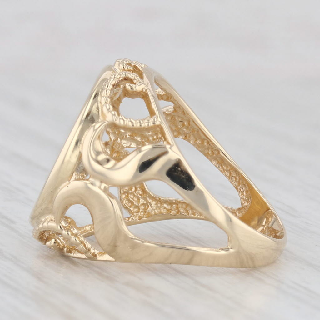Light Gray 1986 Chinese Panda Coin Signet Ring 14k 24k Yellow Gold Size 4.5 1/20oz