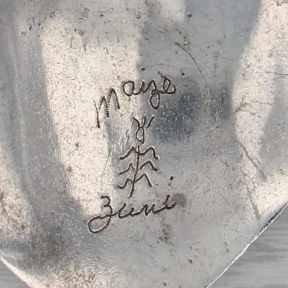 Maize Tribal Paw Pendant Sterling Silver Turquoise Zuni Native American