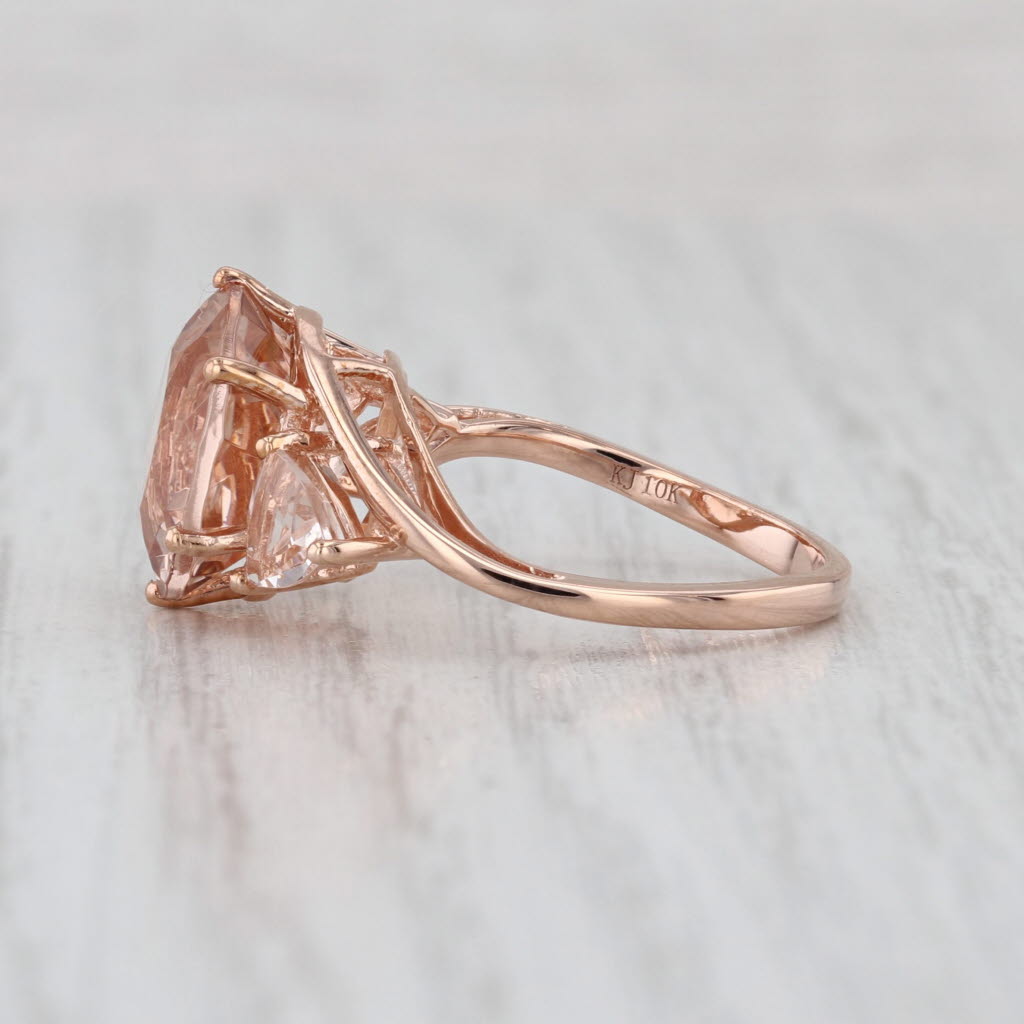 6.60ctw Round Morganite Ring 10k Rose Gold Size 6.25
