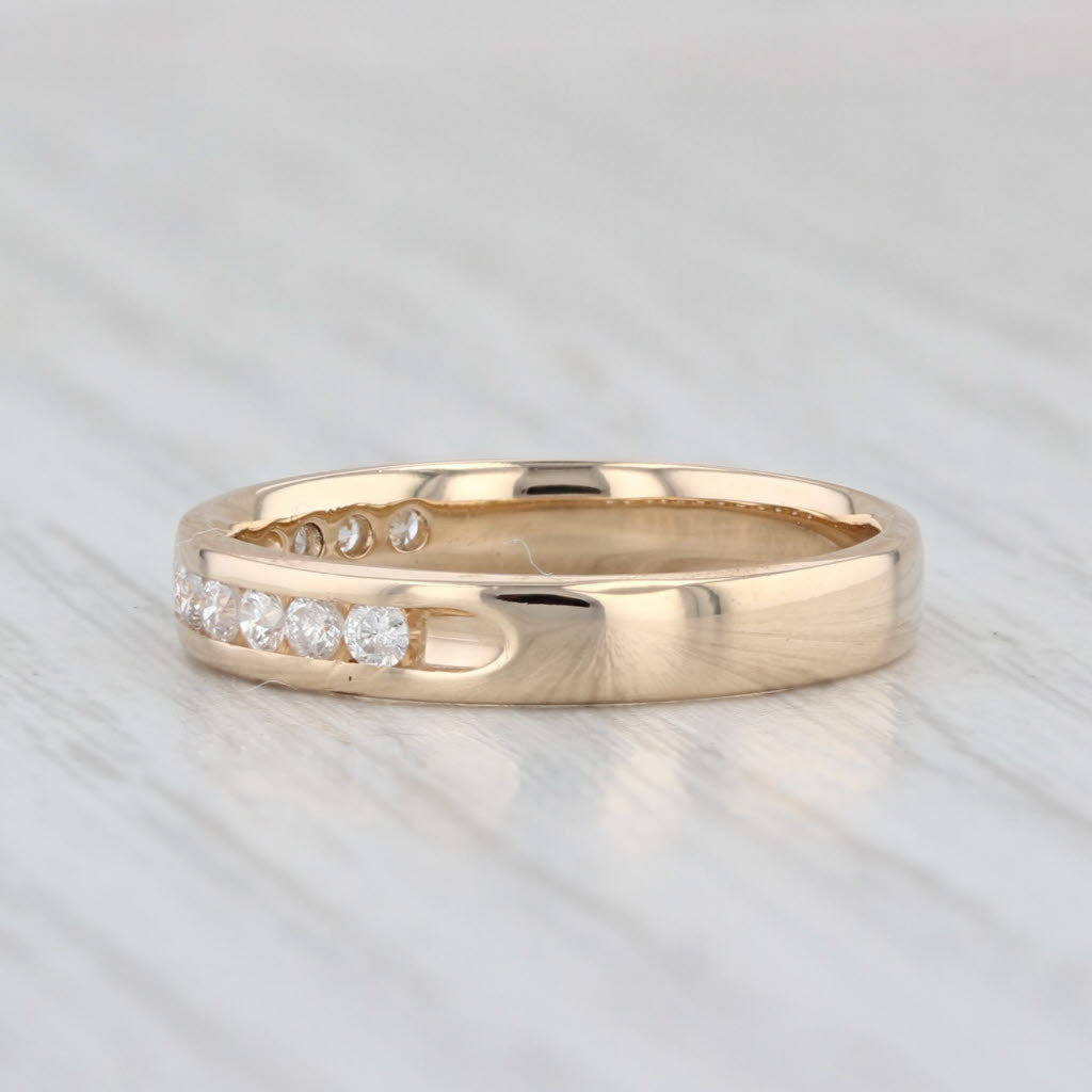 0.24ctw Diamond Wedding Band 14k Yellow Gold Size 5.5 Stackable Ring
