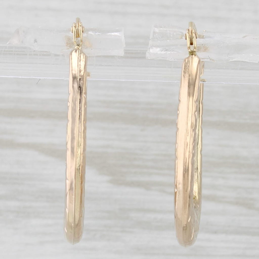 Light Gray Zodiac Signs Hoop Earrings 14k Yellow Gold Snap Top Oval Hoops