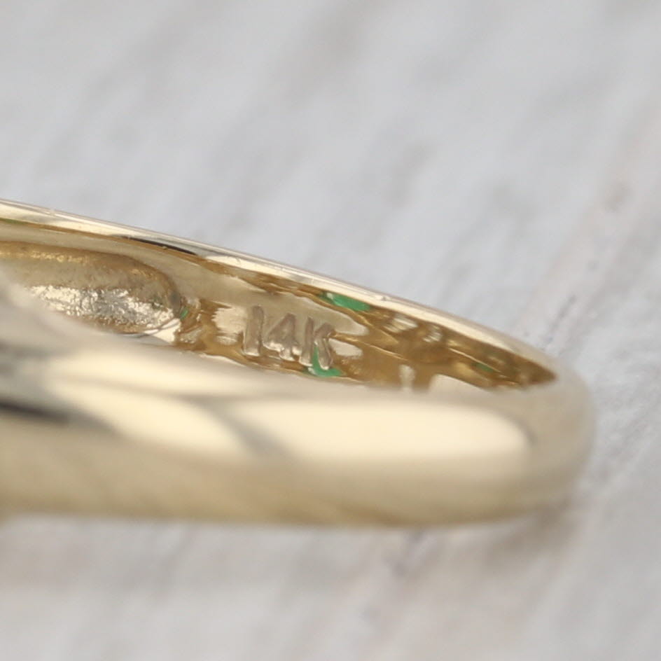 0.96ctw Emerald Diamond Ring 14k Yellow Gold Size 6.75