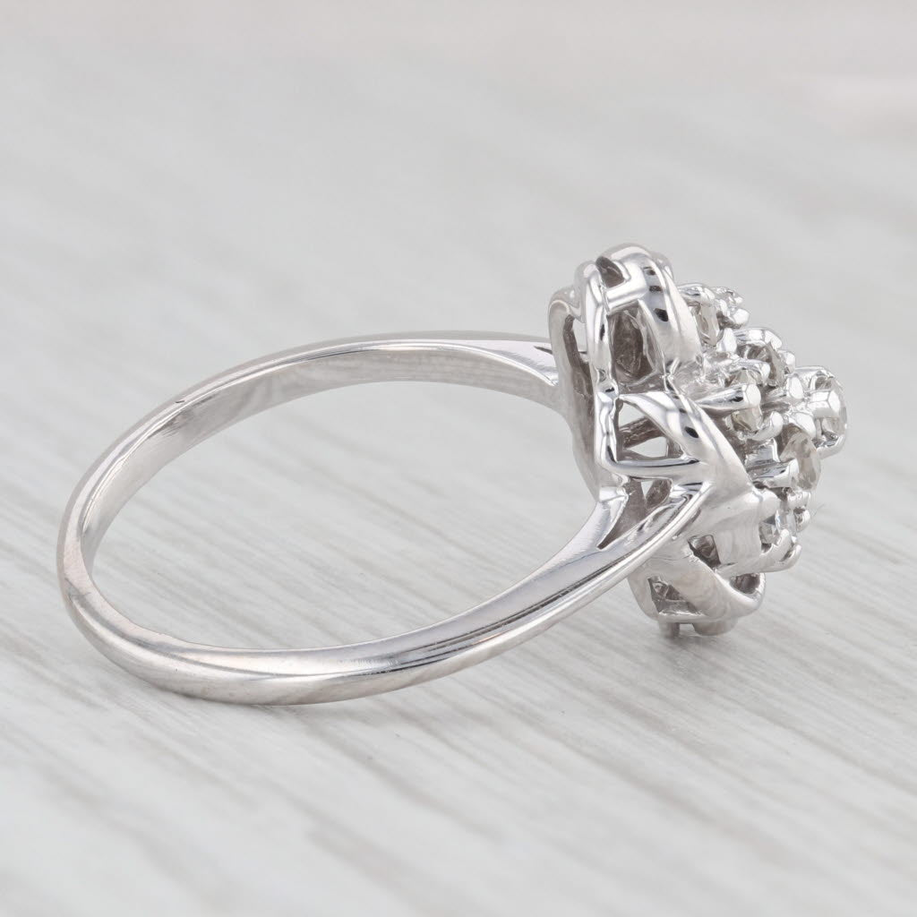 Light Gray 0.33ctw Diamond Cluster Ring 14k White Gold Size 7