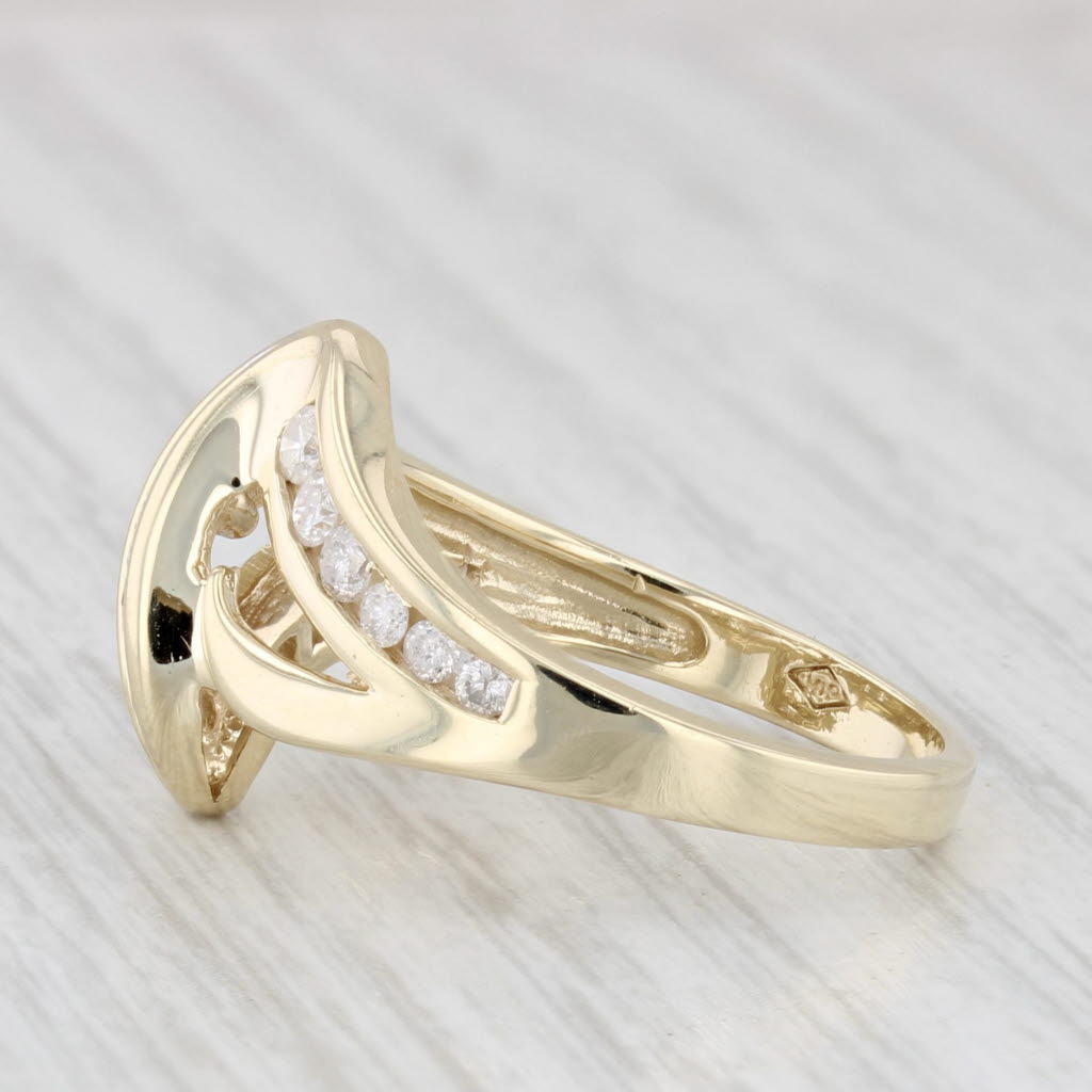Light Gray 0.38ctw Diamond Zig Zag Ring 10k Yellow Gold Size 6.75