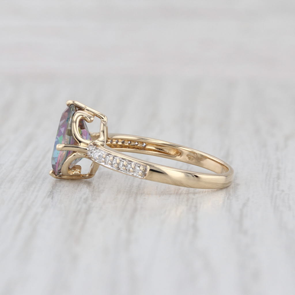 2.75ctw Multicolor Mystic Topaz Diamond Ring 14k Yellow Gold Size 7