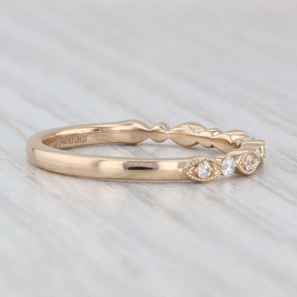 Light Gray 0.20ctw Diamond Wedding Ring 14k Yellow Gold Size 6.75 Stackable Band