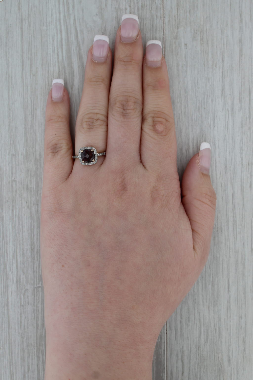 1.76ctw Garnet Diamond Halo Ring 14k Yellow Gold Size 7.25