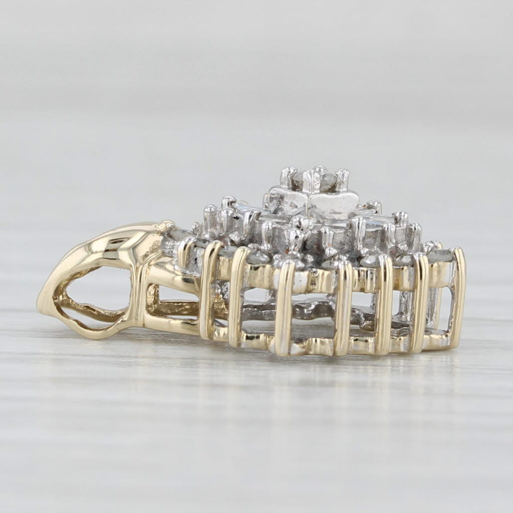 Light Gray 0.15ctw Diamond Drop Pendant 10k Yellow Gold