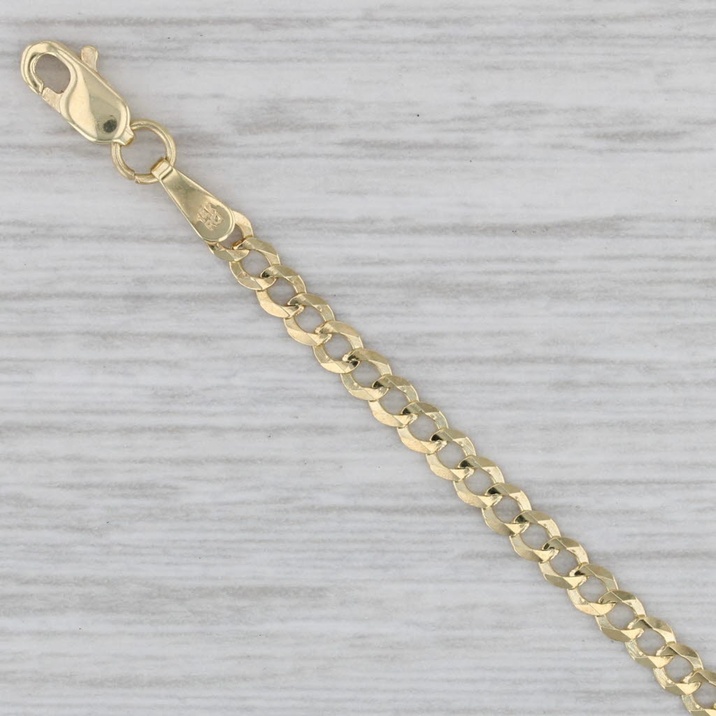 Gray New Curb Chain 14k Yellow Gold 18" 2.6mm Lobster Clasp