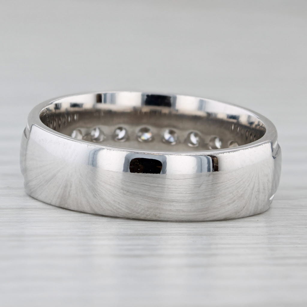 Gray 0.50ctw Diamond Men's Wedding Band 14k White Gold Size 10 Ring