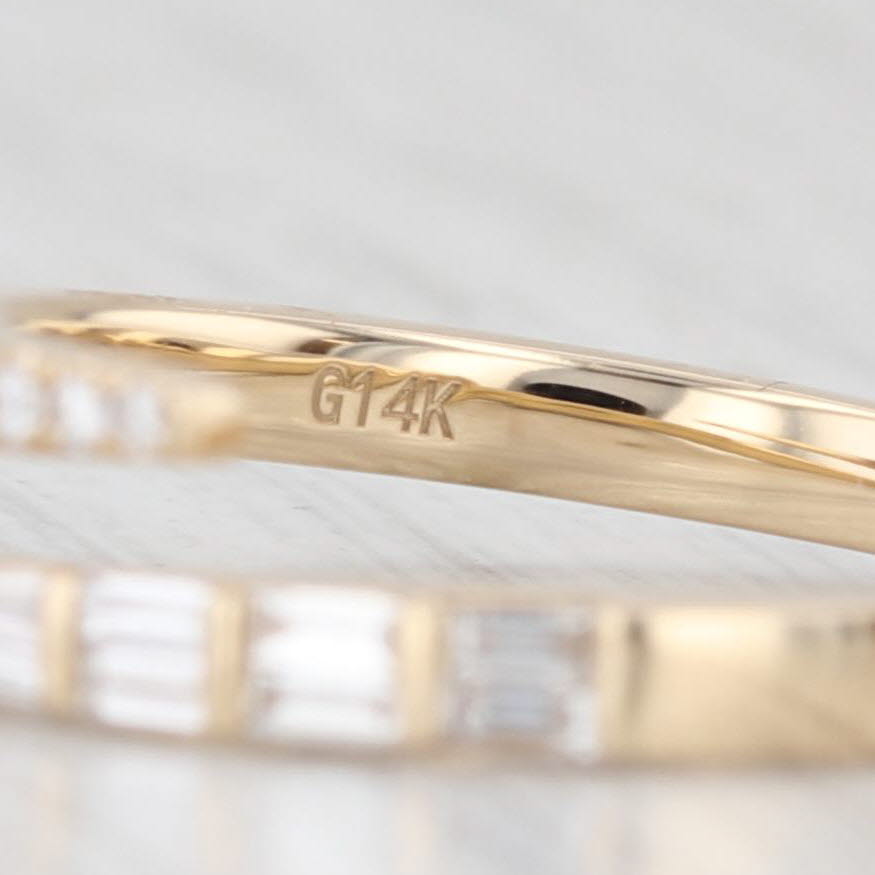 Light Gray New 0.46ctw Diamond Bypass Wedding Ring 14k Yellow Gold Stackable 6.5 Adjustable