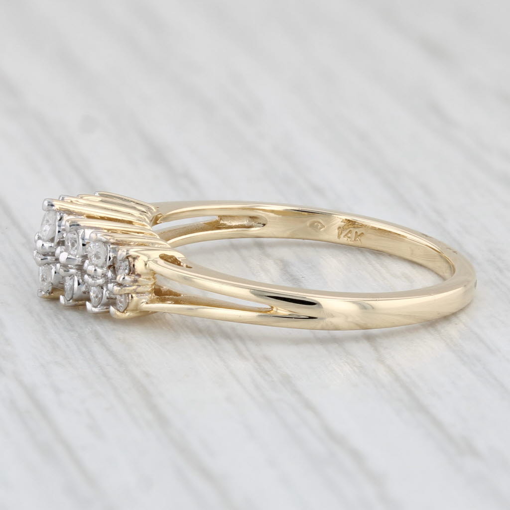 Light Gray 0.18ctw Tiered Diamond Pyramid Ring 14k Yellow Gold Size 6.25 Stackable