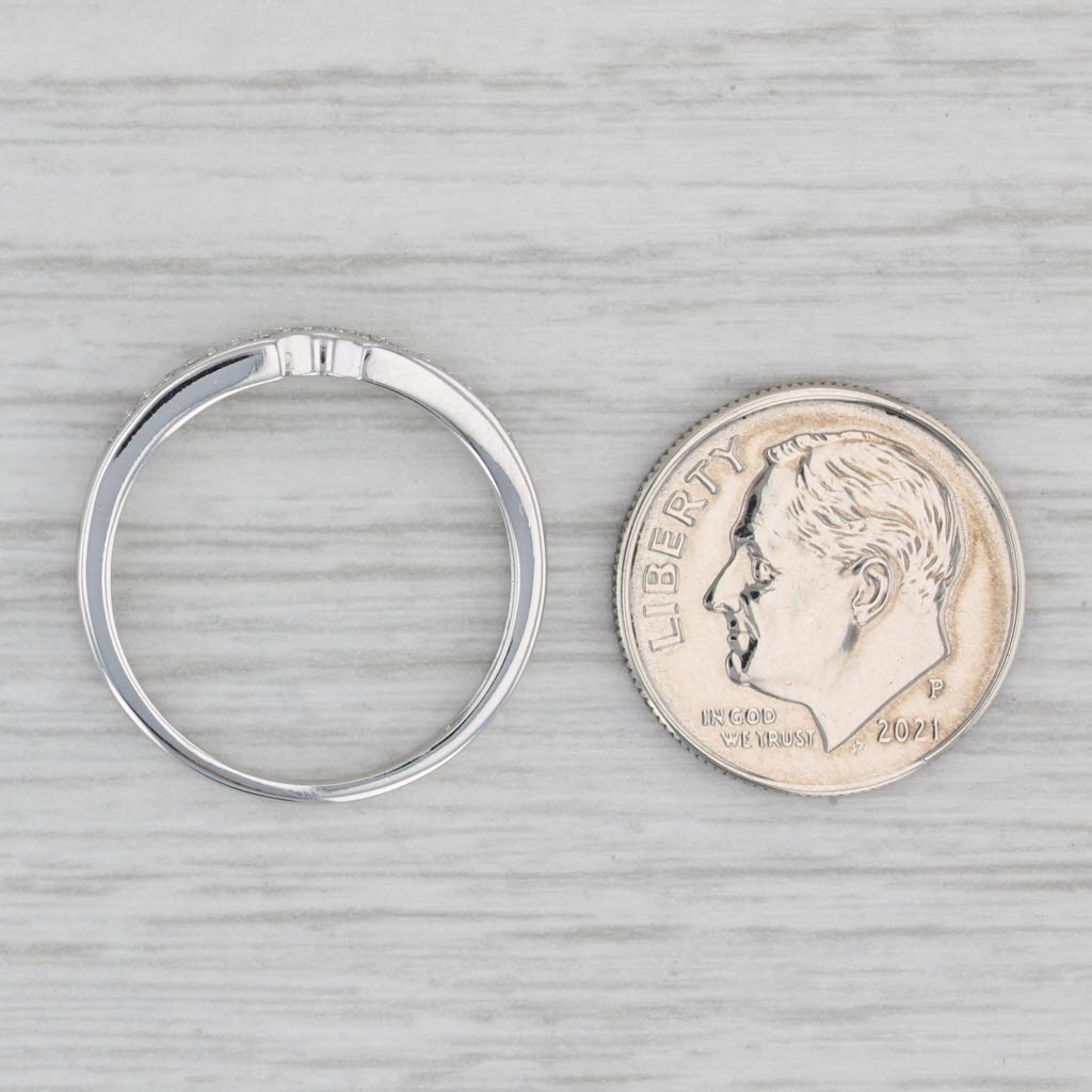 Gray Diamond Ring Guard 14k White Gold Stackable Band Size 7 Wedding Anniversary