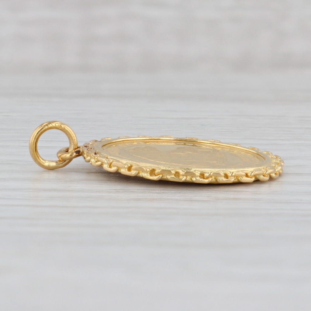 Gray 1992 California Gold Coin Pendant 9999 1/4 oz 21k Bezel Great Seal Bear