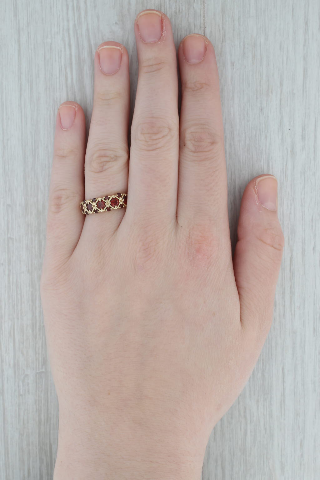 Dark Gray 1.60ctw Garnet Ring 10k Yellow Gold Size 7.75 Stackable