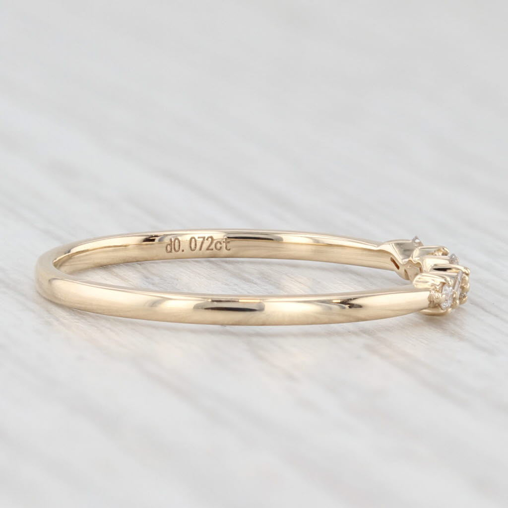 Light Gray New Diamond Wedding Band 14k Yellow Gold Stackable Anniversary Ring 6.5