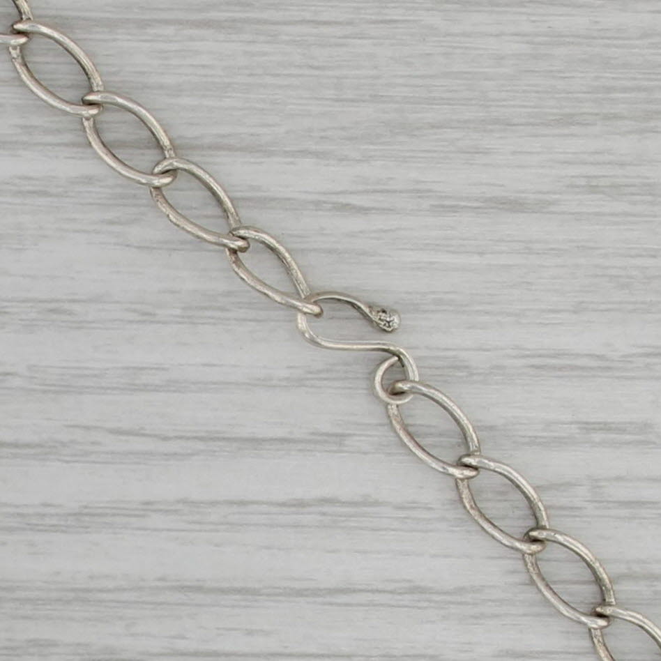 Jeff Jackson Navajo Native American Bear Necklace Turquoise Sterling Silver 25"