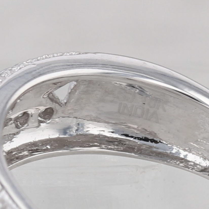 0.52ctw Pave Diamond Ring 10k White Gold Size 8 Wedding Band Size 8
