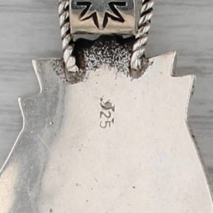 Navajo Turquoise Tribal Pendant Sterling Silver Vintage Native American Singer