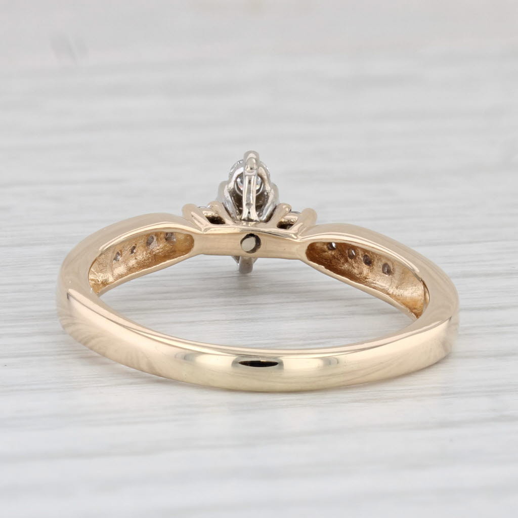 Light Gray 0.27ctw Marquise Diamond Engagement Ring 14k Yellow Gold Size 10.25