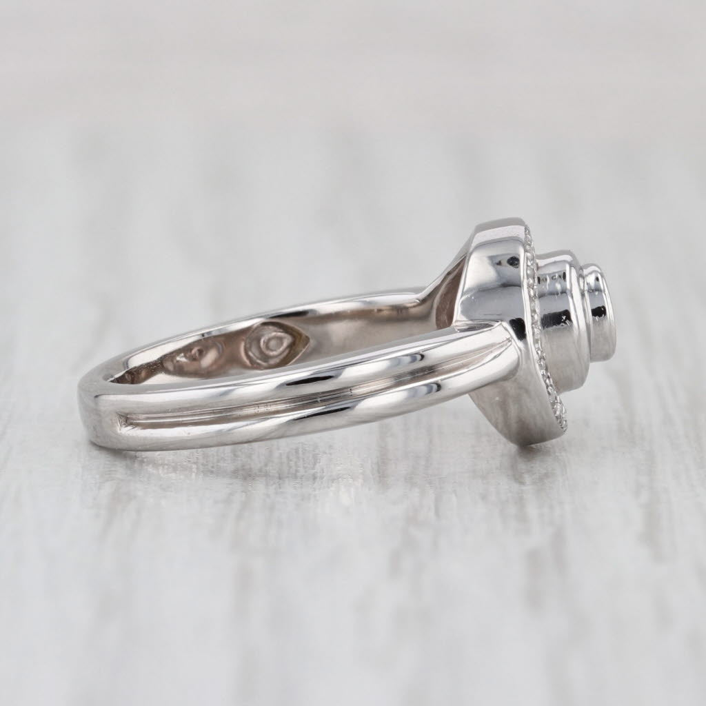 0.36ctw Diamond Teardrop Halo Ring 10k White Gold Size 6.75 Engagement