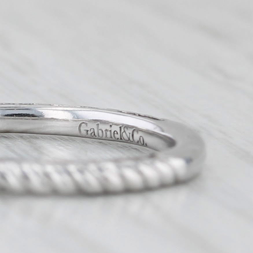Light Gray Gabriel & Co Ring 14k White Gold Size 6.5 Twist Stackable Wedding Band