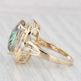 12.96ct Mystic Topaz Cushion Solitaire Ring 14k Yellow Gold Size 7.5 Cocktail